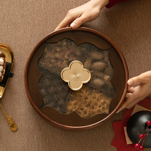 新年干果盒客厅茶几家用四宫格实木水果坚果盘糖果收纳盒乔迁礼物