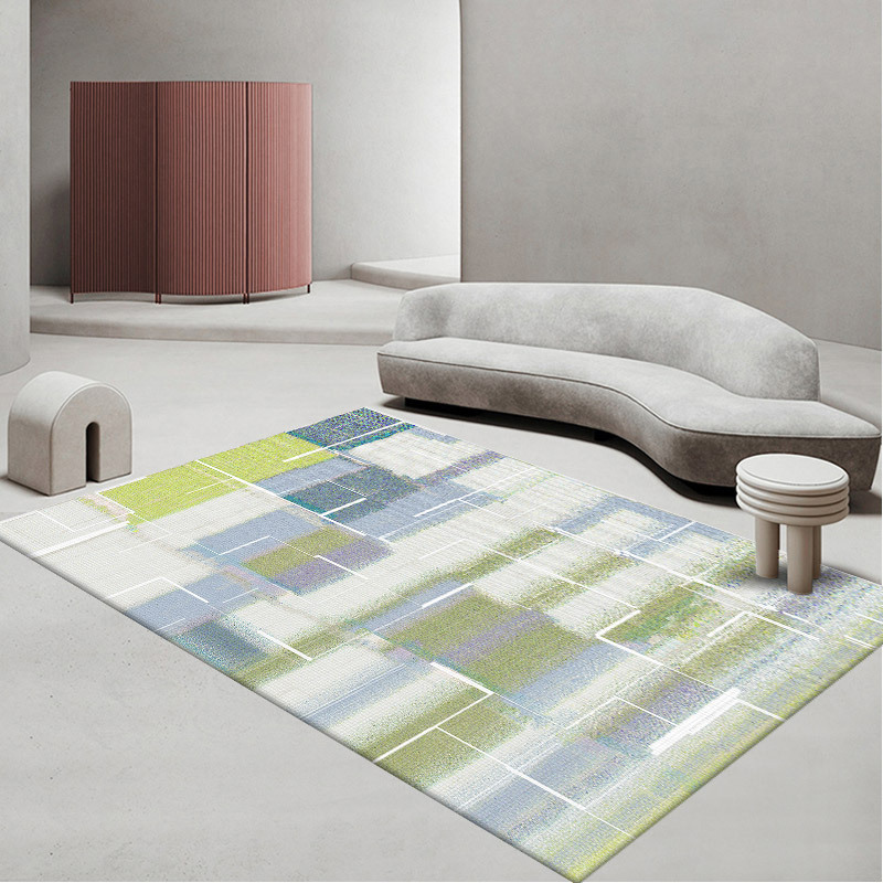 轻奢茶几免洗黑色可擦简约泼墨高级意式地毯客厅新款卧室沙发地垫