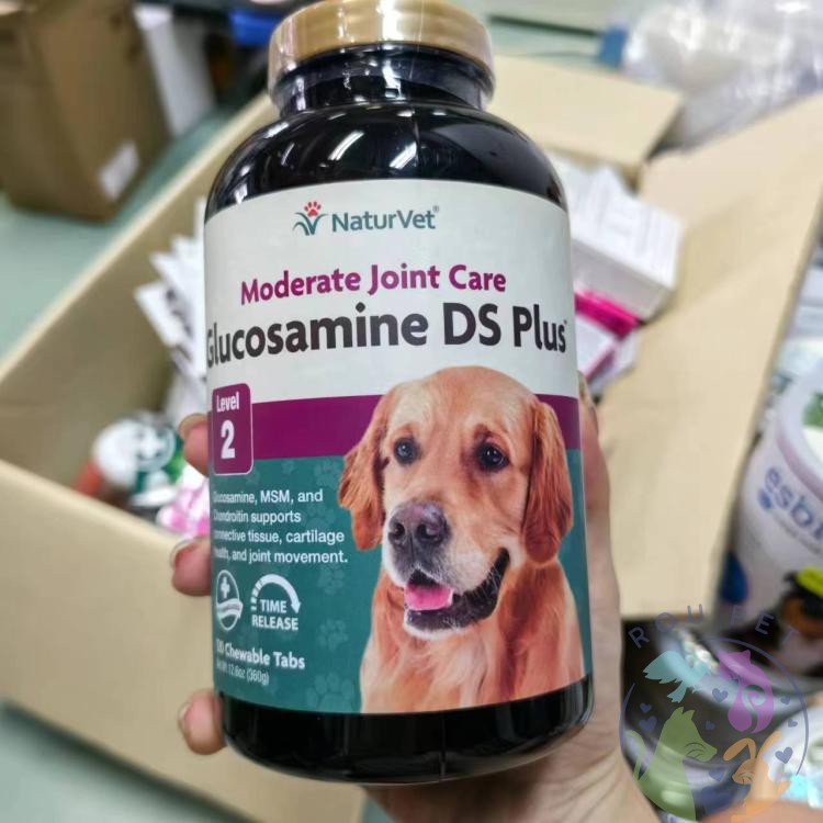港购 美国天然宝NaturVet葡萄糖胺DS中度關節護理貓犬專用120粒
