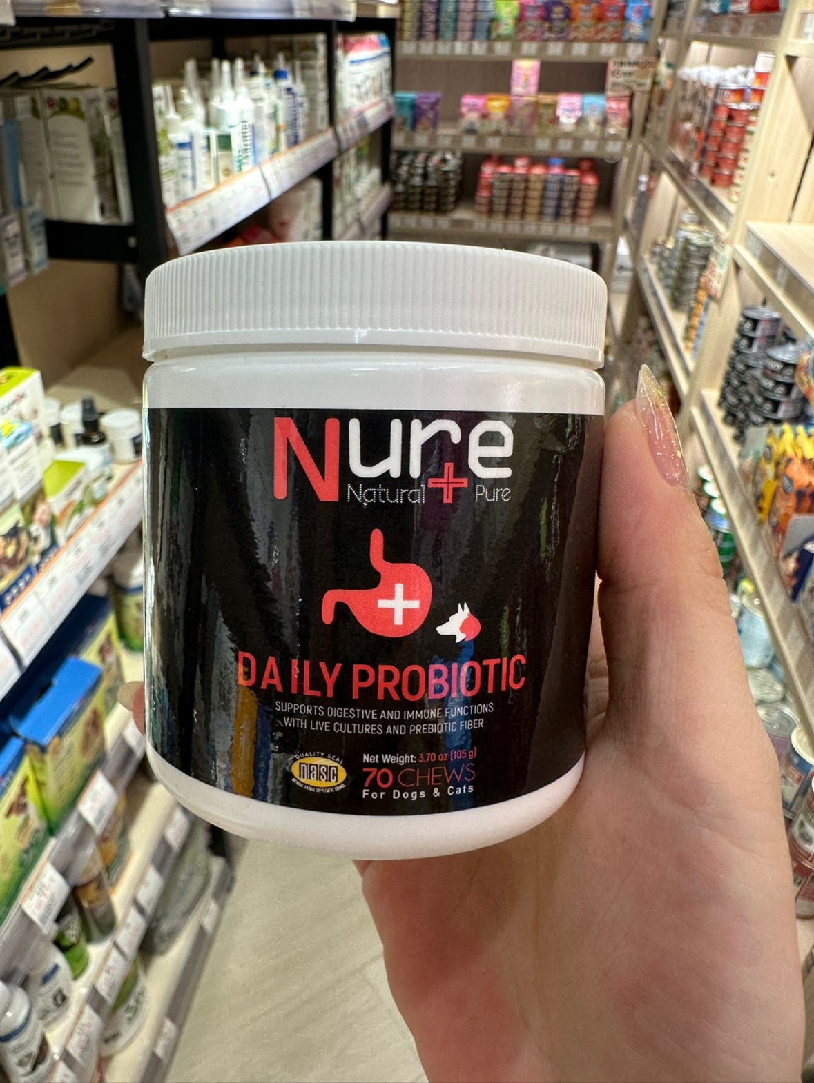 港购美国NASC认证NURE Probiotic宠物猫狗用每日益生菌 105g