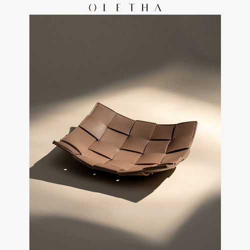 OLETHA轻奢风皮革桌面收纳盒