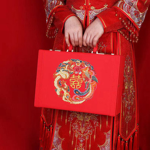 结婚礼金盒提亲聘礼箱彩礼钱盒子装万元红包订婚用品大全10万箱子