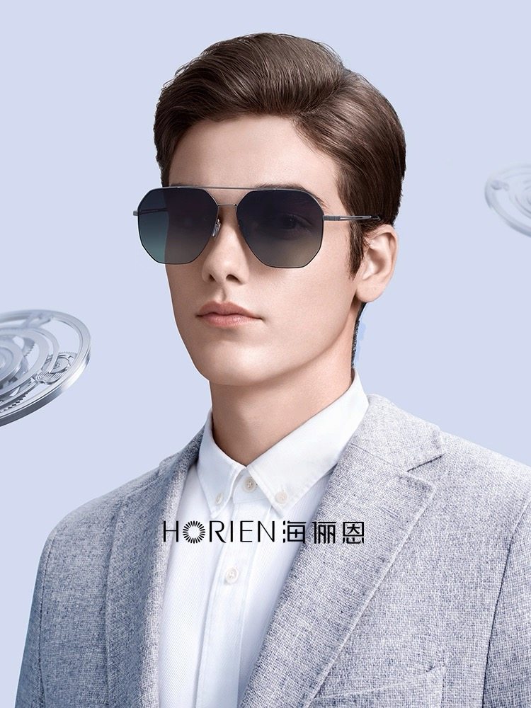 海俪恩新款飞行员太阳镜男款偏光复古男墨镜开车蛤蟆镜H8860