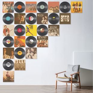 BEYOND黄家驹海报仿真黑胶唱片墙饰复古老香港风创意墙面装饰画