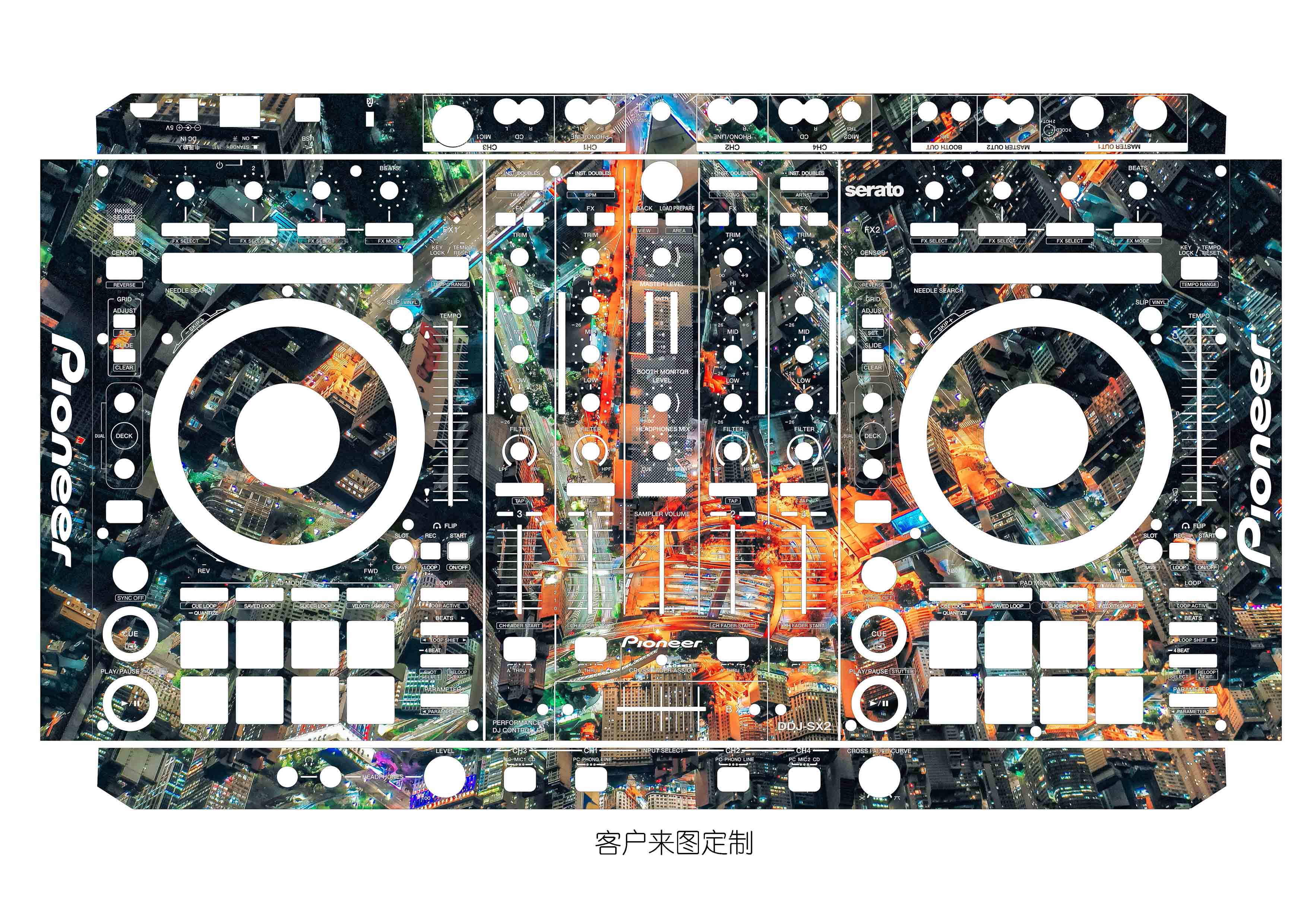 先锋DDJ-SX2控制器面板贴膜.打碟机个性炫彩贴，可个性定制-封面