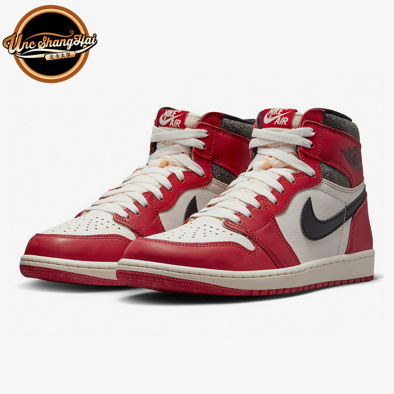 北卡大学air jordan 1 aj1白红芝加哥 高帮 复古篮球鞋dz5485-612
