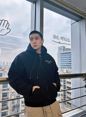 DOGTOWN 26SS美式工装拉链棉服外套水洗胸前LOGO连帽夹克秋冬棉衣