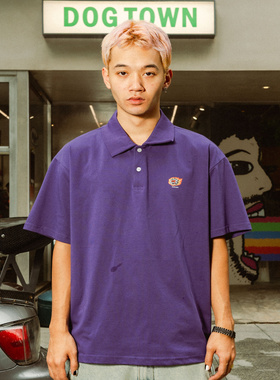 DOGTOWN METEORITE陨石火焰LOGO翻领POLO衫短袖TEE