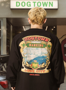 DOGTOWN 25FW南京地标系列南京刺绣天文台LOGO复古长袖TEE长袖T恤