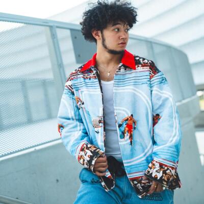 DOGTOWN BOXING拳台满印LOGO拼色领复古哈灵顿夹克棉衣外套