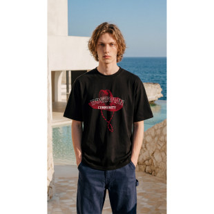 DOGTOWN 26SS复古牛仔草帽LOGO宽松短袖TEE短袖T恤