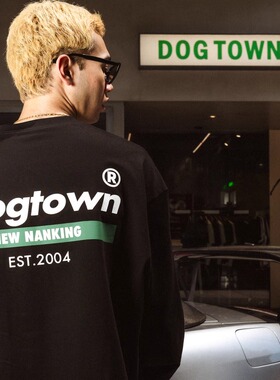 DOGTOWN 25FW胸前BOX LOGO小标背后LOGO全棉宽松长袖TEE长袖T恤