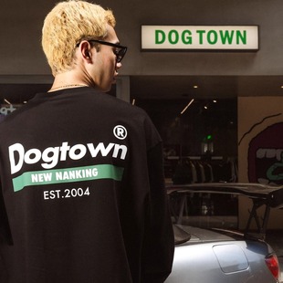 DOGTOWN 25FW胸前BOX LOGO小标背后LOGO全棉宽松长袖TEE长袖T恤