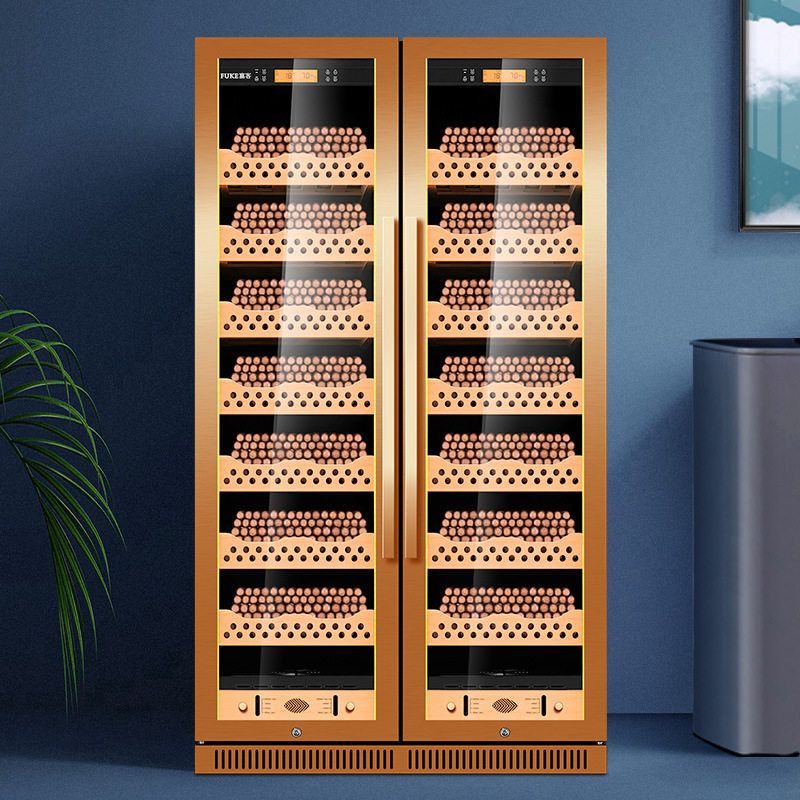 正品FUKE富客雪茄保湿柜智能恒温恒湿雪茄柜实木大容量双门一体柜