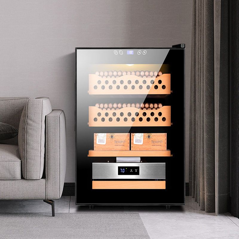 正品FUKE富客智能恒温恒湿雪茄柜雪松木迷你小型家用嵌入式红酒柜