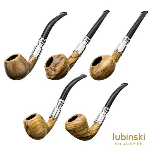 正品LUBINSKI鲁宾斯基橄榄木烟斗军插式烟嘴光面直斗橄榄木烟斗