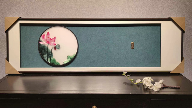 苏州刺绣苏绣立体装框床头画透纱绣实木外框带框成品装饰画礼品