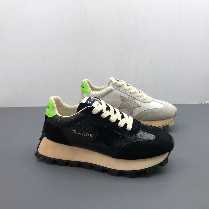 女单鞋运动系带真皮圆头