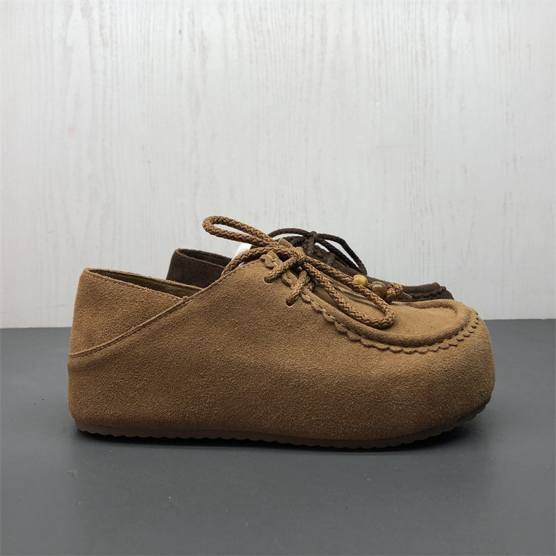 工厂断码真皮女鞋春季新款时尚舒适圆头内增高系带磨砂皮女单鞋,女鞋,浅口单鞋,淘宝优惠券,粉丝福利购,淘宝优惠卷