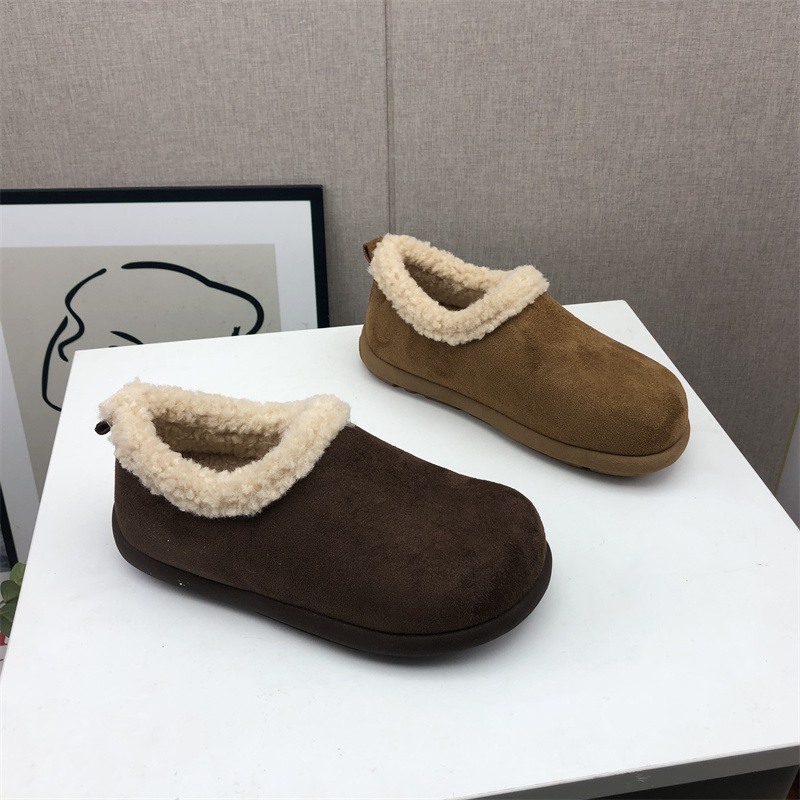 工厂新款断码女鞋冬季日常简约舒适圆头厚底户外防滑保暖雪地靴