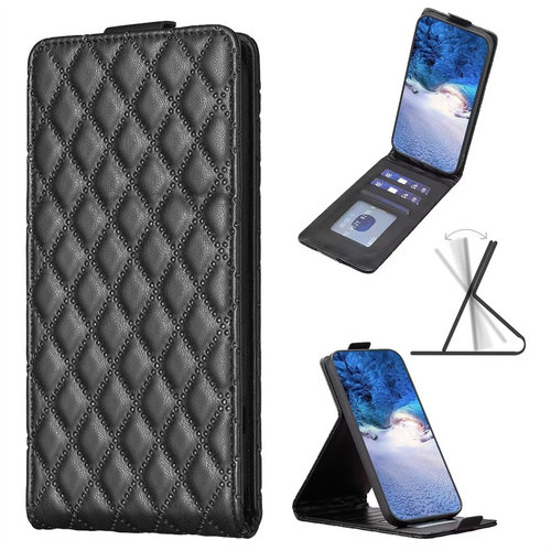 适用于三星Galaxy S20 FE/S20 Lite手机套直插翻盖式电话保护套格纹皮套软硅胶内壳全包边防摔男女款时尚简约