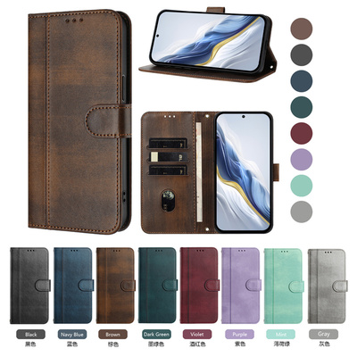 适用于摩托罗拉Moto G54 Power Edition手机套复古商务纯色保护套翻盖式皮套软硅胶外壳全包边防摔插卡支架PU