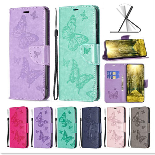 适用于诺基亚Nokia 2.4手机壳软硅胶全包边防摔压花蝴蝶电话保护套翻盖式皮套插卡支架男女款时尚个性简约风