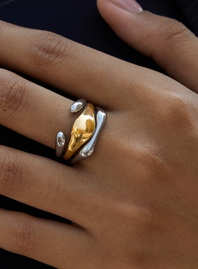 欧美多层拼色钛钢戒指