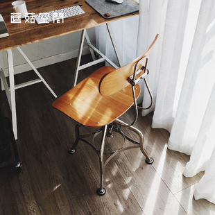 蘑菇空间Toledo Chair矮款旋转吧台椅美式复古工业风酒吧高脚椅子