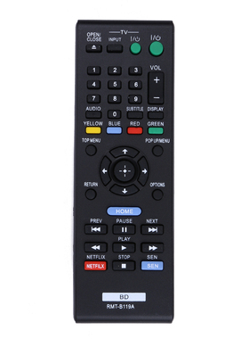 适用索尼DVD播放机遥控器RMT-B119A BDP-S3100 BDP-BX310 BX510
