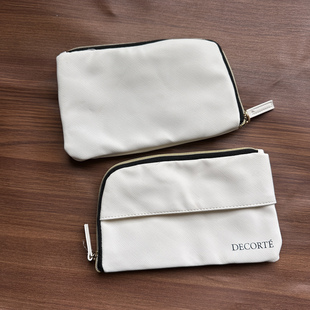 限量款白色PU皮化妆包拉链收纳包简约防水随行包内整理纸巾包