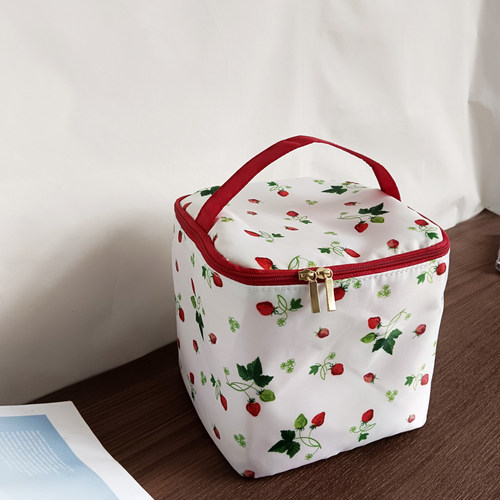 出口日式立体化妆箱型收纳包手提印花轻便型洗漱收纳袋防水大容量