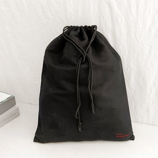 外单黑色棉布鞋 袋子 子收纳袋防尘透气抽绳束口袋学生宿舍整理鞋