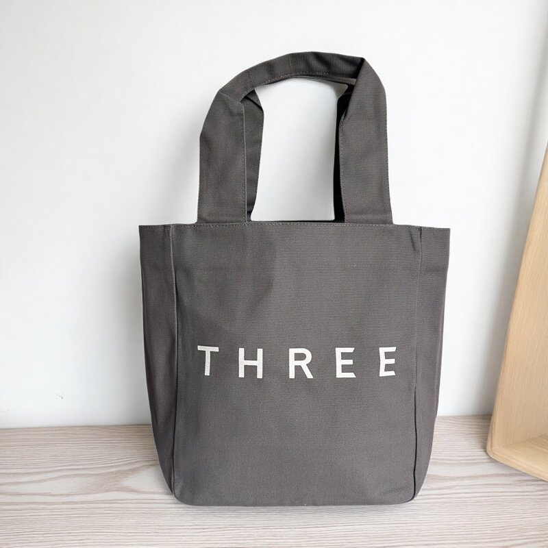 日韩灰色帆布包字母风托特包学生大容量休闲课本单肩包包男女收纳