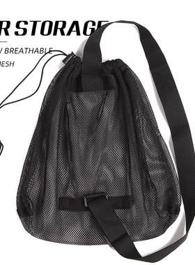 日韩黑色抽绳收纳包户外单肩斜挎蓝球收纳包沙滩包旅行水果收纳袋