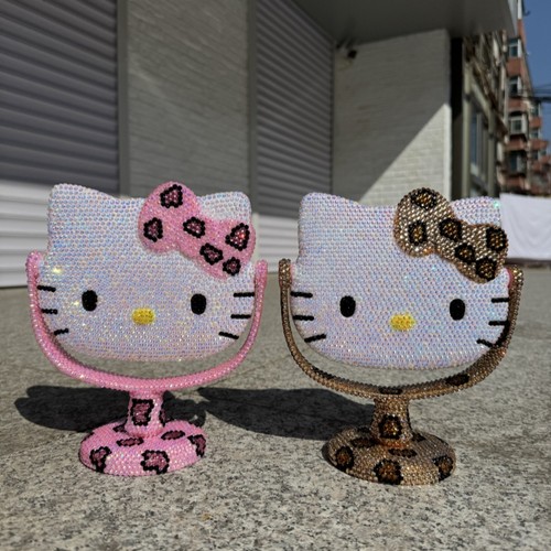 粘钻DIY咖豹纹梳妆镜手工贴钻