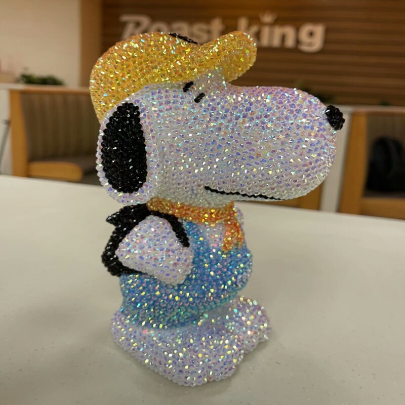 diy宠物狗个性粘钻手工diy存钱罐