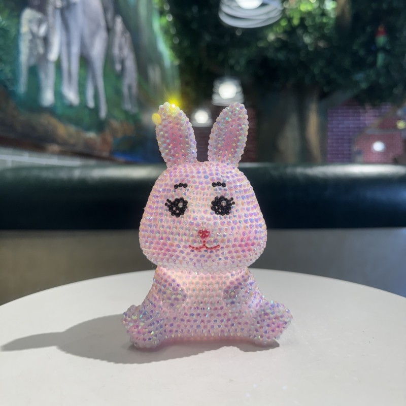 粘钻发光玉兔礼物小白兔礼品创意小兔子灯具 床头柜房间装饰摆件,节庆用品/礼品,储蓄罐,淘宝优惠券,粉丝福利购,淘宝优惠卷