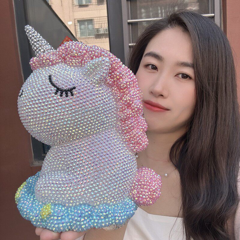 手工DIY贴钻粉色少女独角兽礼品