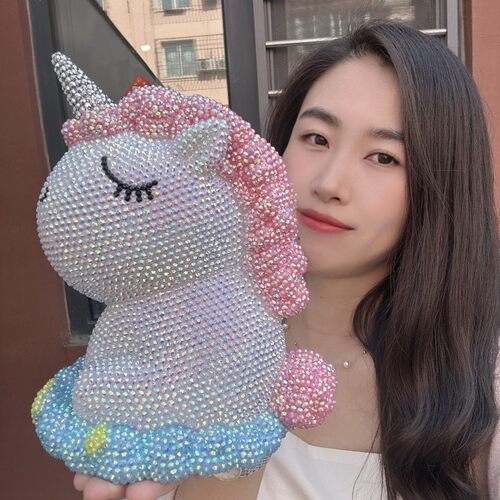 手工DIY贴钻粉色少女独角兽礼品