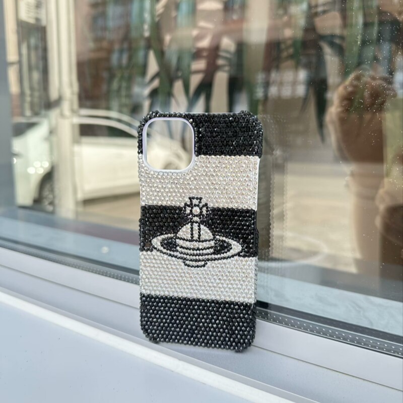 苹果17Promax贴钻DIY粘钻手工手机壳手机壳14带钻镶钻网红16立体KT猫13iPhone12131415proXSMax手机壳