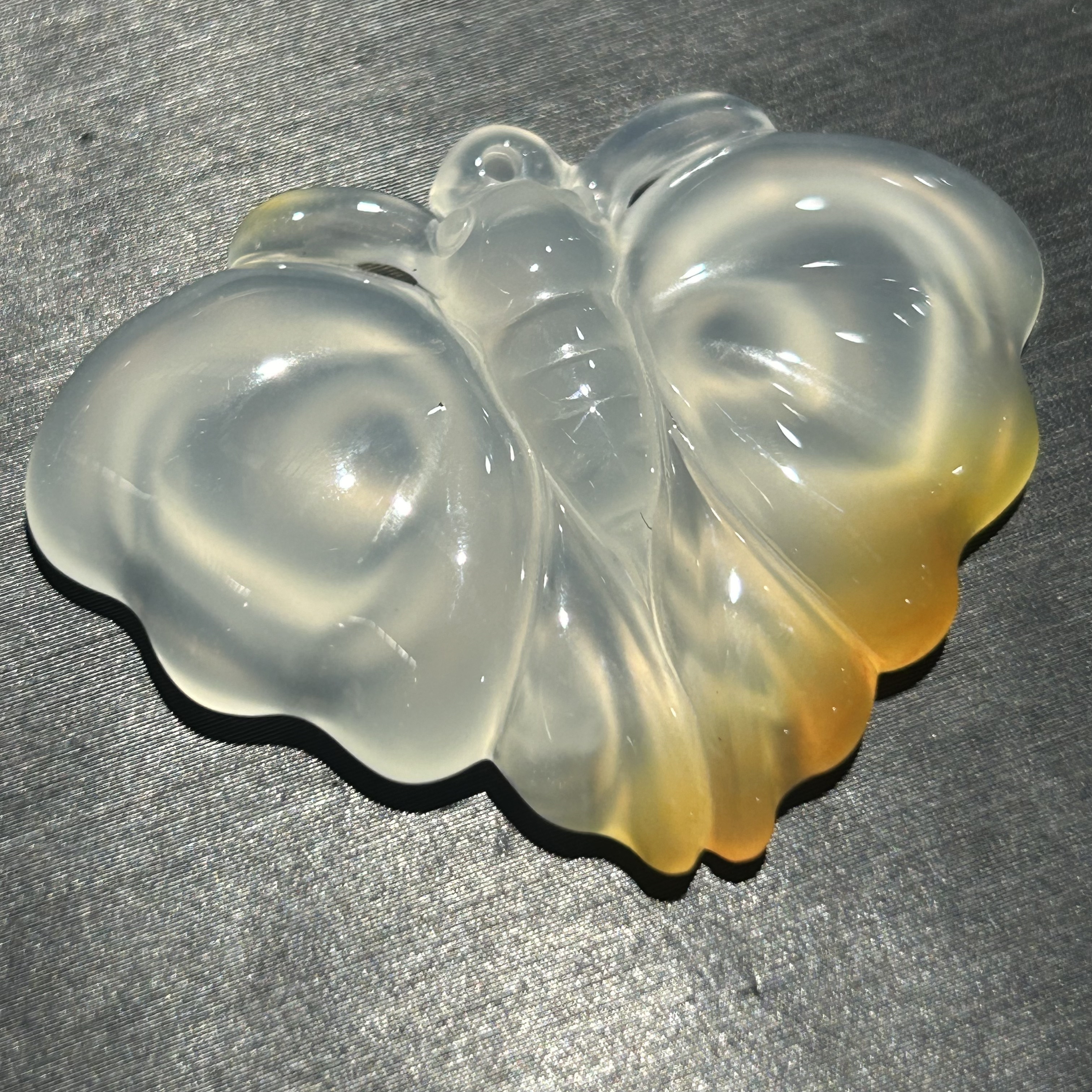 纯天然黄龙玉挂件吊坠天然玉石蝴蝶男女款玉坠玉佩新款正品