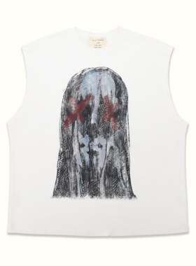 QUIET REBELS 25FW 白色无袖背心 男款潮流痞帅 Y2K宽松背心 tee