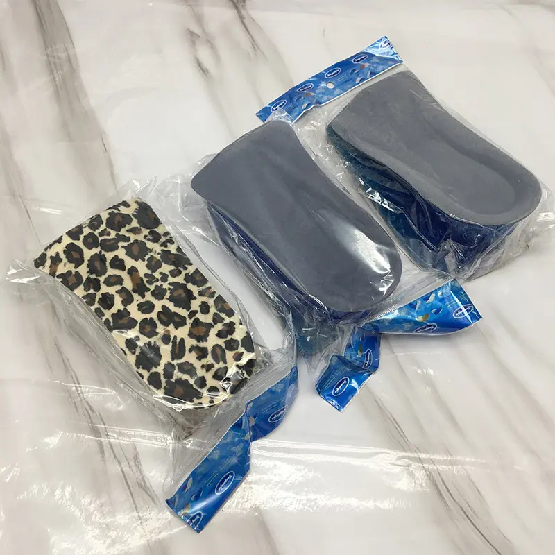 双层多层增高鞋垫绒布面蜂窝硅胶底气垫底男女通用均码豹纹增高垫
