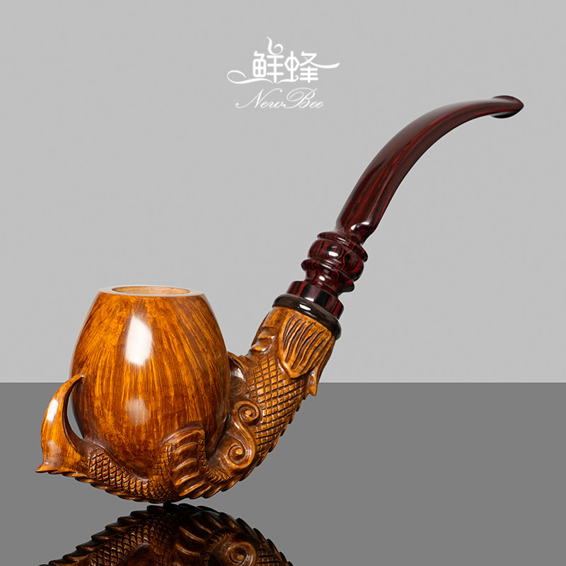 NewBee石楠木烟斗手工雕刻实木龙爪蛋斗传统老式过滤专用男士烟具