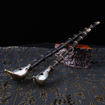 朝烟筒旱烟斗手工黑竹老式传统