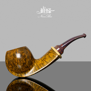 NewBee石楠木烟斗男士 过滤专用烟具 手工实木宽背河豚烟斗传统老式