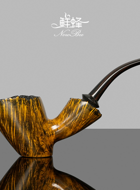 NewBee石楠木烟斗男士手工实木双瘤皮火山桌斗老式传统专用过滤具