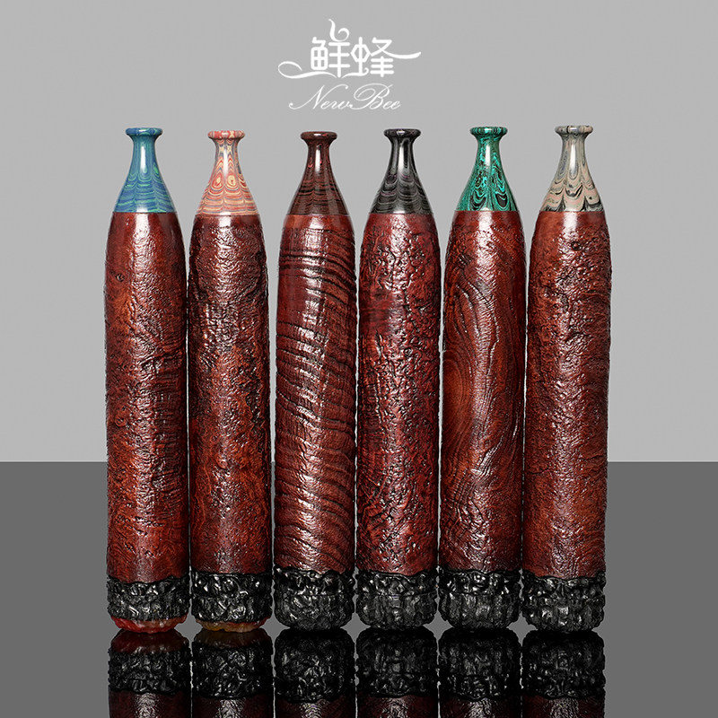 NewBee石楠木烟斗男士手工实木雪茄大气室烟斗传统老式过滤专用具