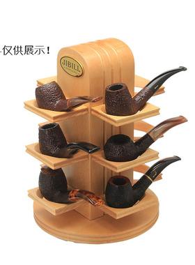 NewBee定制旋转式烟斗架12位高档斗座实木男士收藏展示支架子配件